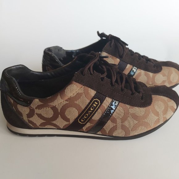 Coach Brown "Kathleen" Signature Sneakers - Picture 9 of 12